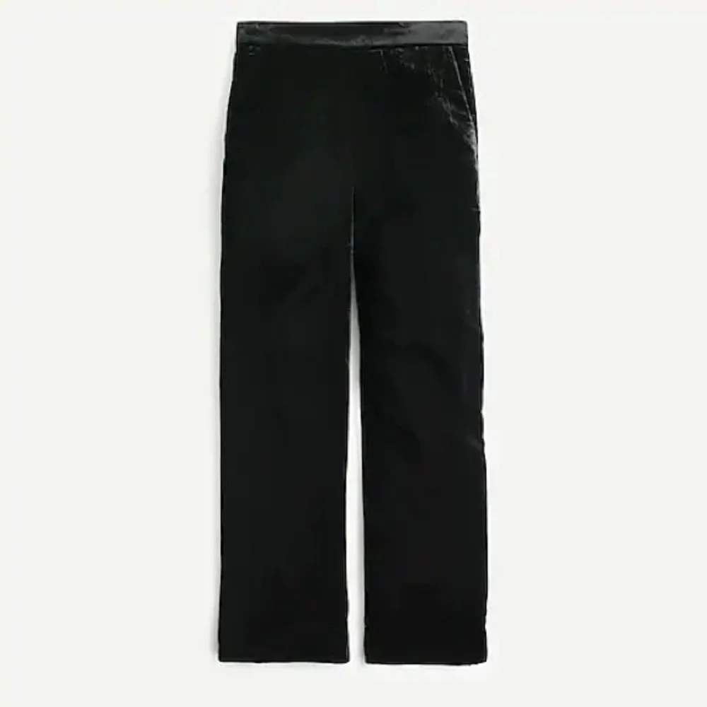 J.Crew Velvet Tall pull-on Peyton pant in black AT577